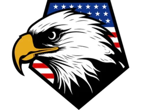 Southern Splash Rentals logo featuring an eagle head and American flag colors